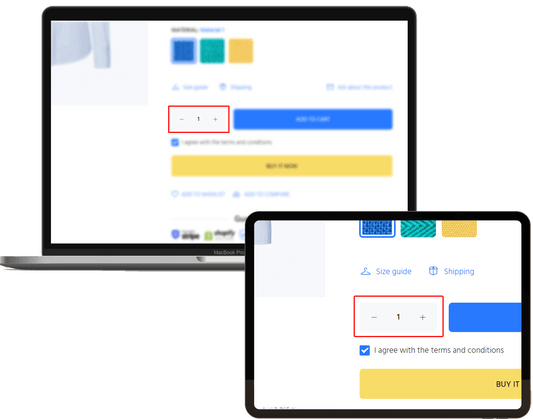 Add Quantity Selector Plus/Minus Buttons