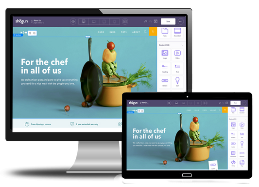 Landing page design using Shogun page builder