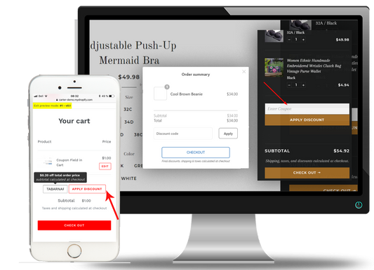 Get Discount Code on Cart Page