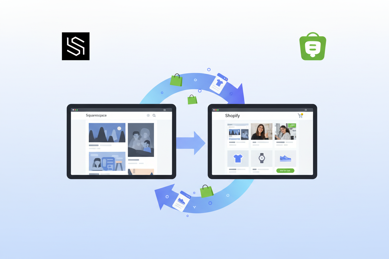 Squarespace to Shopify Migration - Flat with Logos