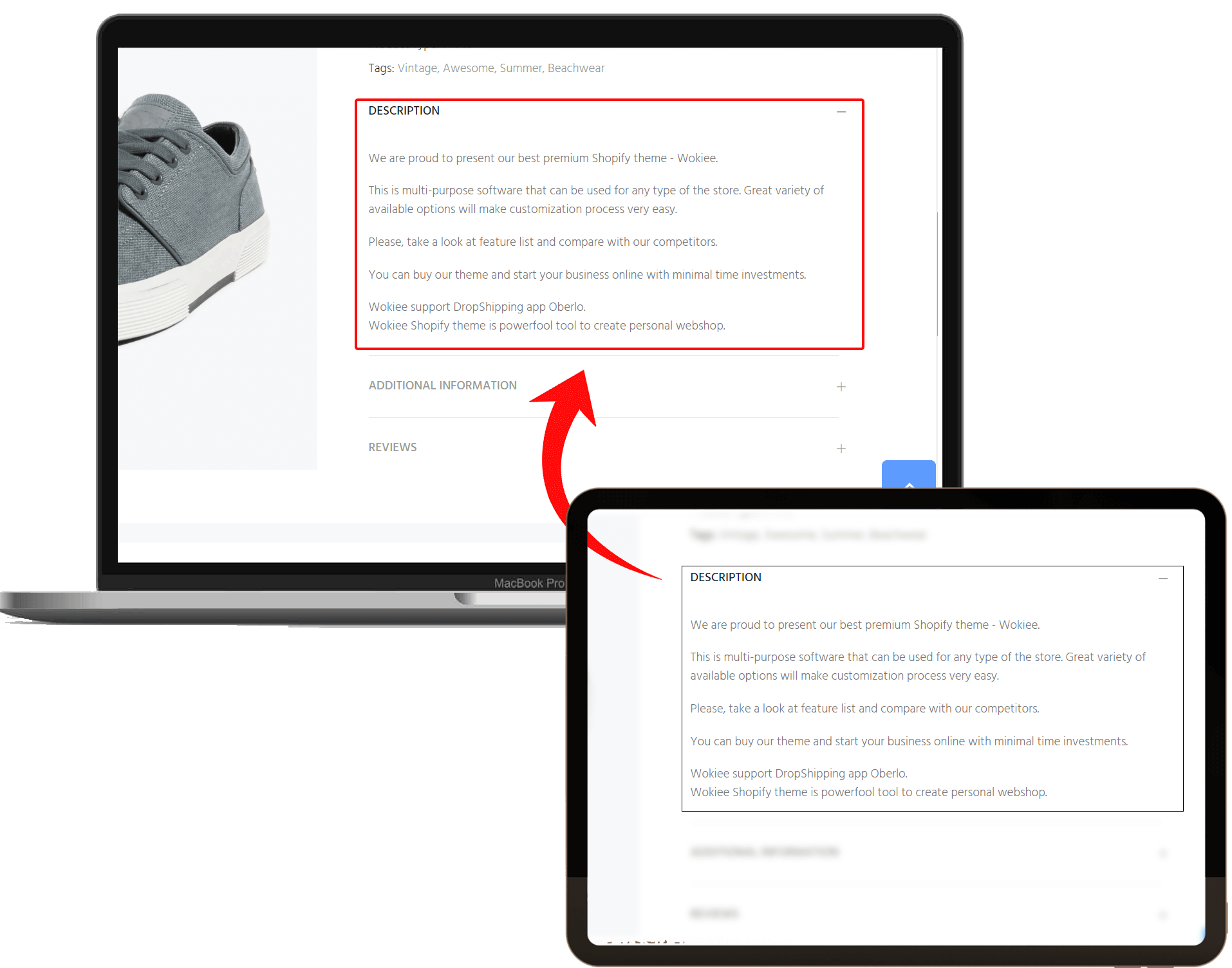 Add Toggle for Product Description in Shopify
