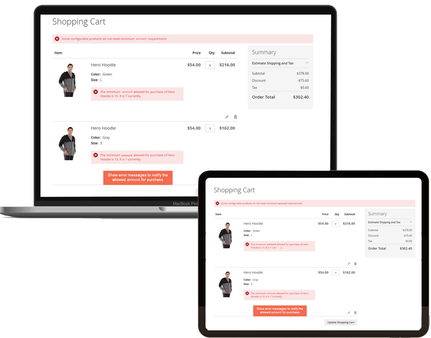 Set Minimum Purchase Amount to Discount