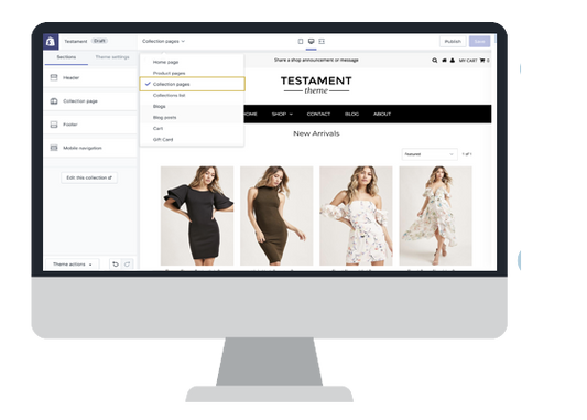 add subcategory sub collection in shopify